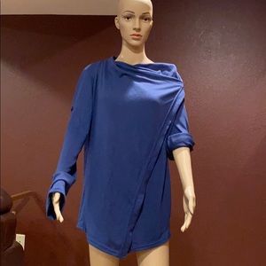 Blue Cross-Over Shirt